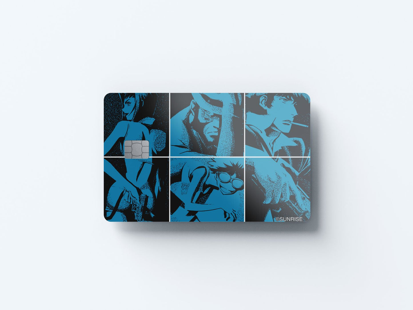 Blue Panel Design | Credit Card Sticker | Small Chip | Credit Card Skin