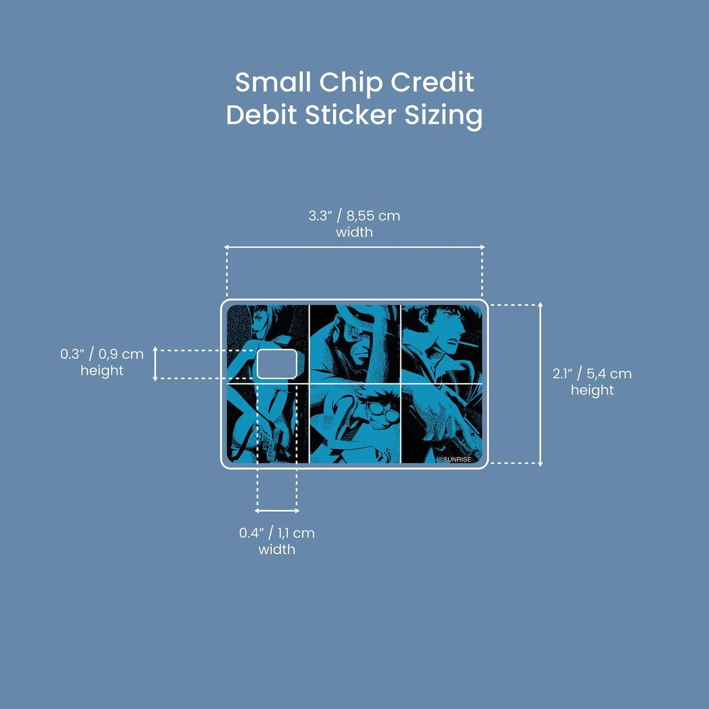 Blue Panel Design | Credit Card Sticker | Small Chip | Credit Card Skin