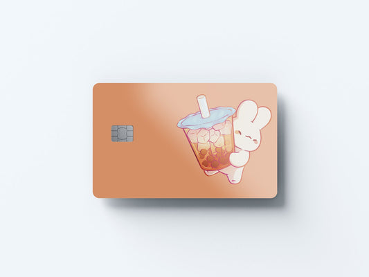 Boba Bunny Design | Credit Card Sticker | Small Chip | Credit Card Skin