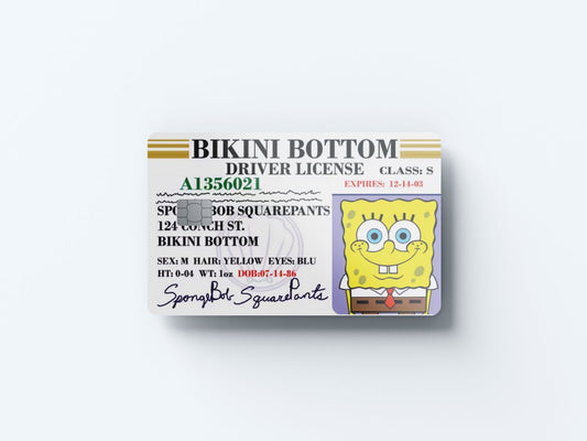 Bob License Design | Credit Card Sticker | Small Chip | Credit Card Skin