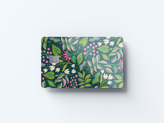 Bold Blooms Design | Credit Card Sticker | Small Chip | Credit Card Skin