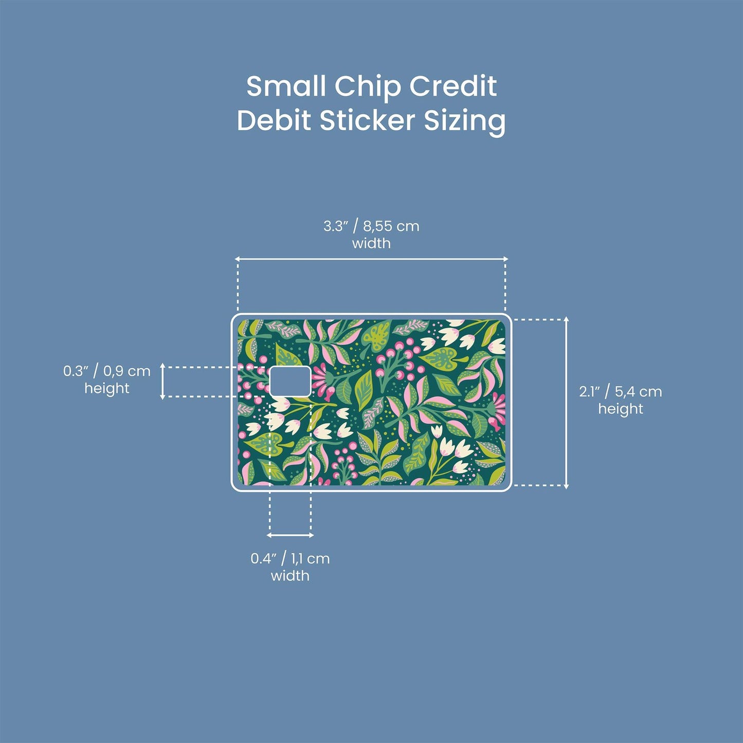 Bold Blooms Design | Credit Card Sticker | Small Chip | Credit Card Skin