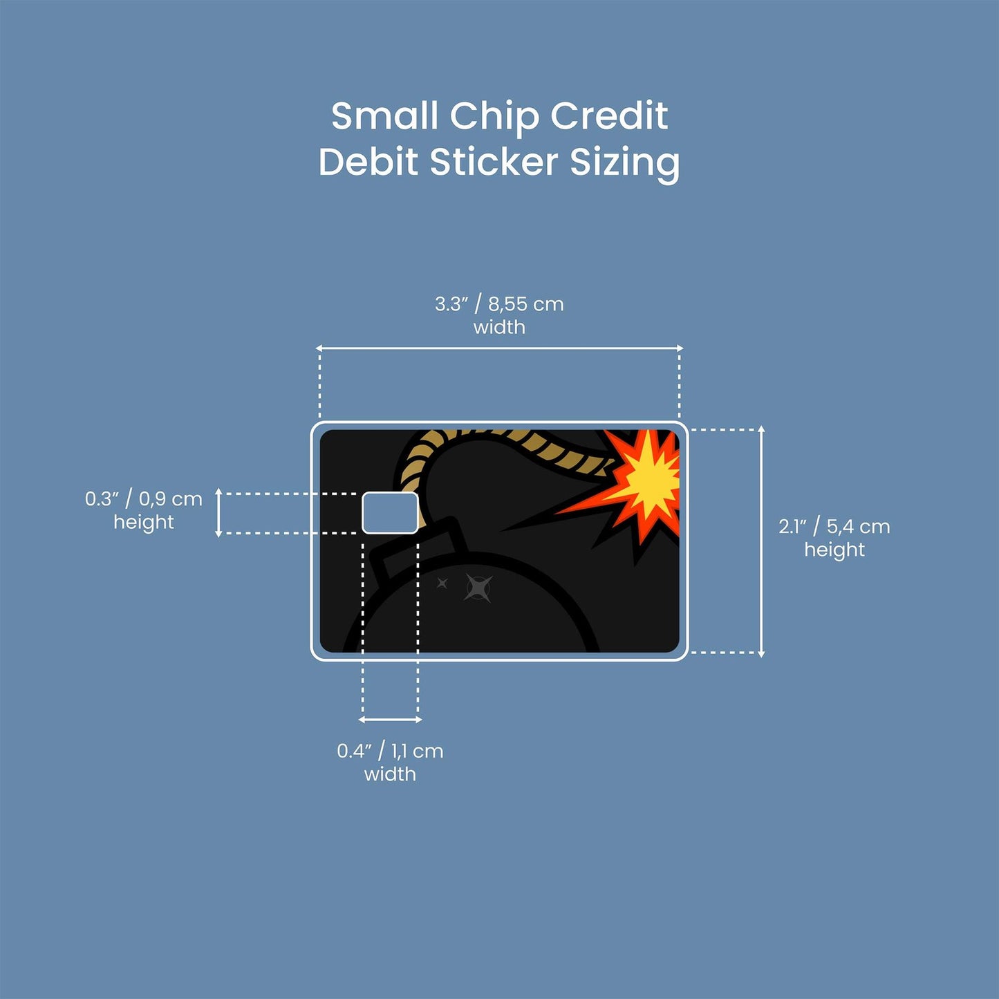 Bomb Design | Credit Card Sticker | Small Chip | Credit Card Skin