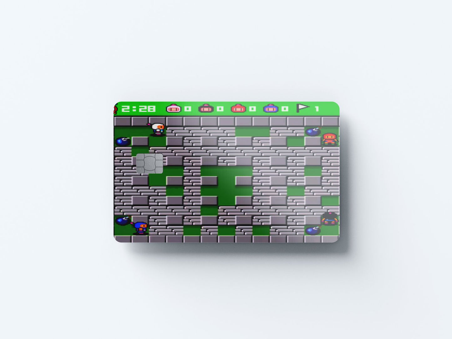 Bomberman Design | Credit Card Sticker | Small Chip | Credit Card Skin