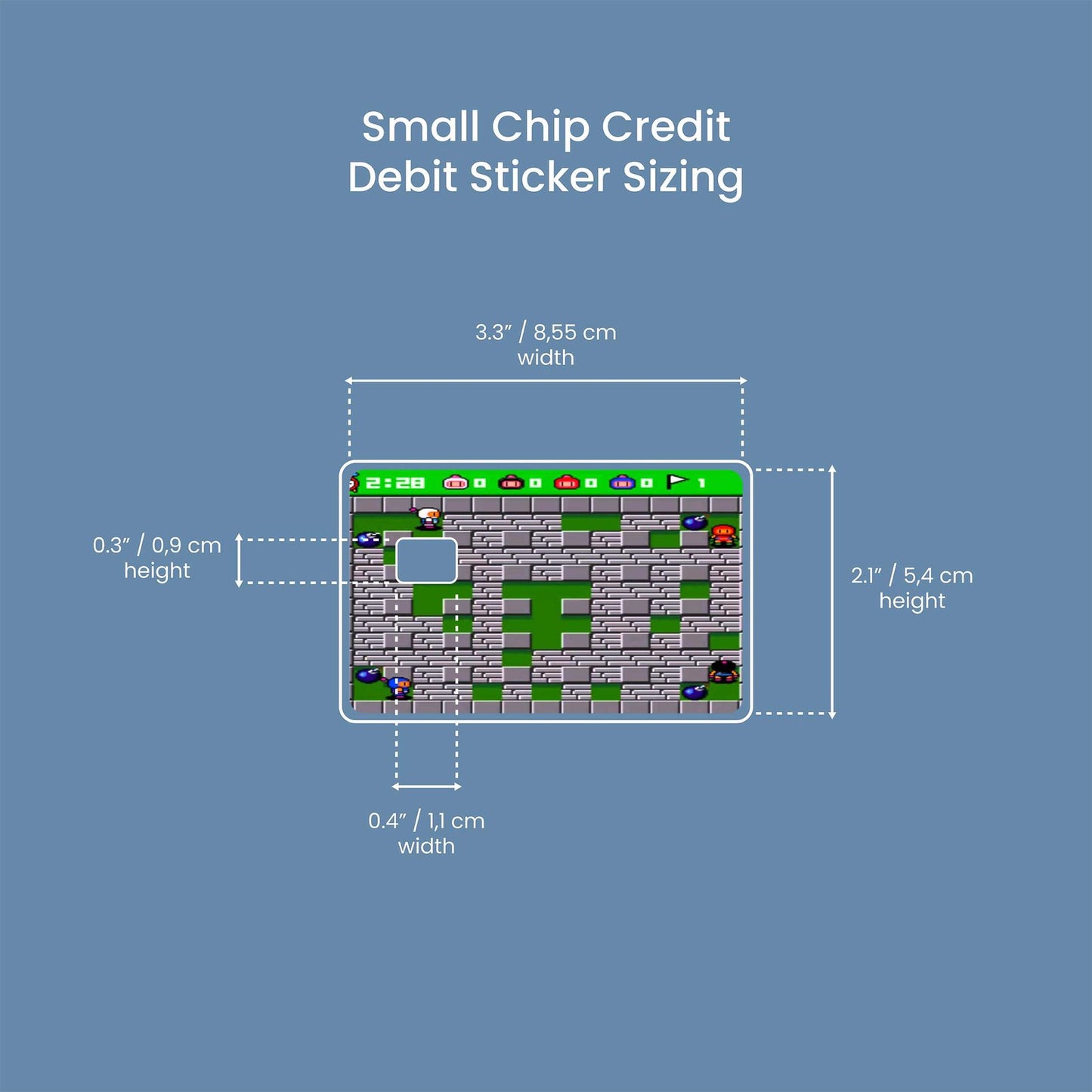 Bomberman Design | Credit Card Sticker | Small Chip | Credit Card Skin