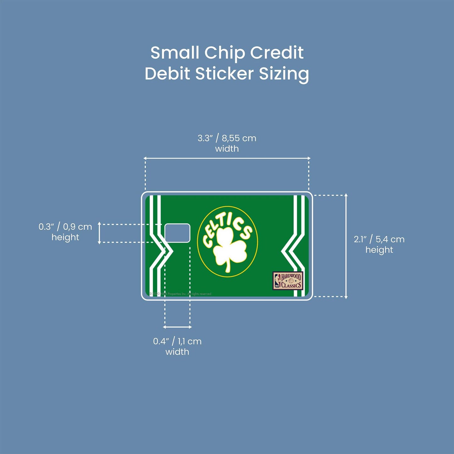 Boston Celtics Away Warmups Hardwood Classics Design | Credit Card Sticker | Small Chip | Credit Card Skin