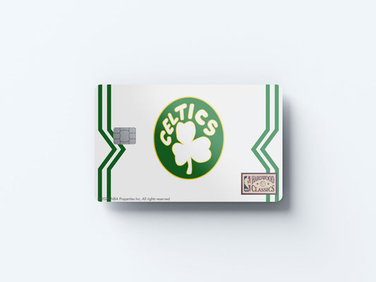 Boston Celtics Home Warmups Hardwood Classics Design | Credit Card Sticker | Small Chip | Credit Card Skin