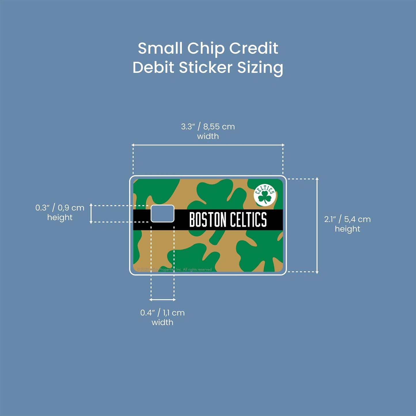 Boston Celtics Midcourt Design | Credit Card Sticker | Small Chip | Credit Card Skin