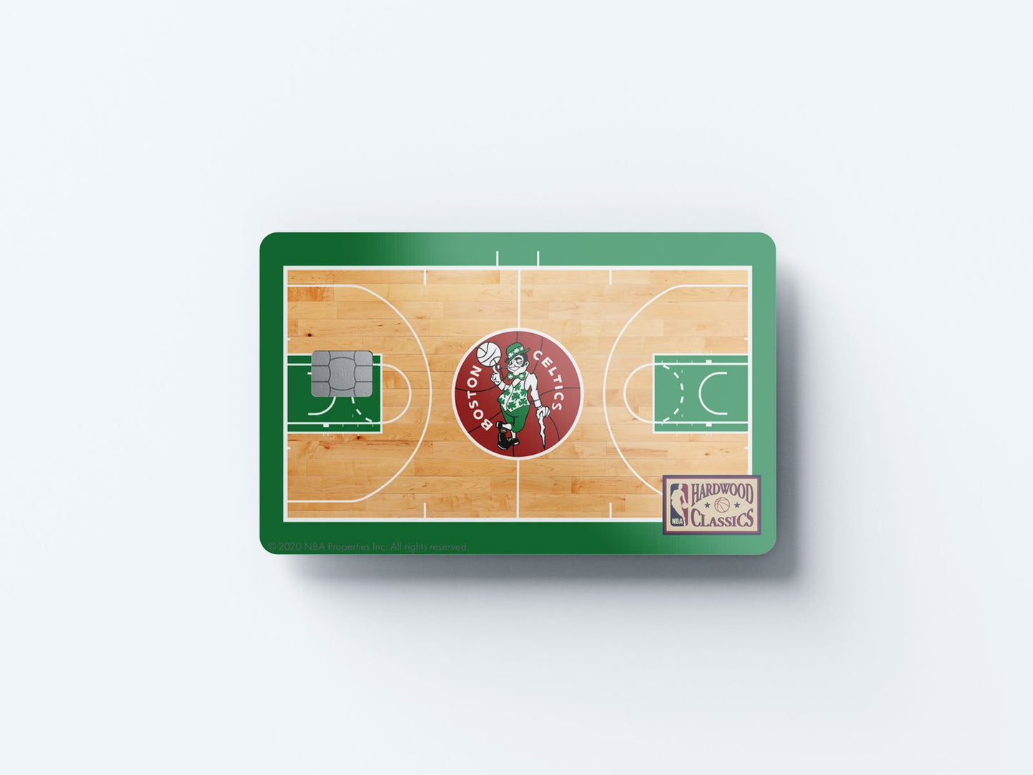 Boston Celtics Retro Courtside Hardwood Classics Design | Credit Card Sticker | Small Chip | Credit Card Skin