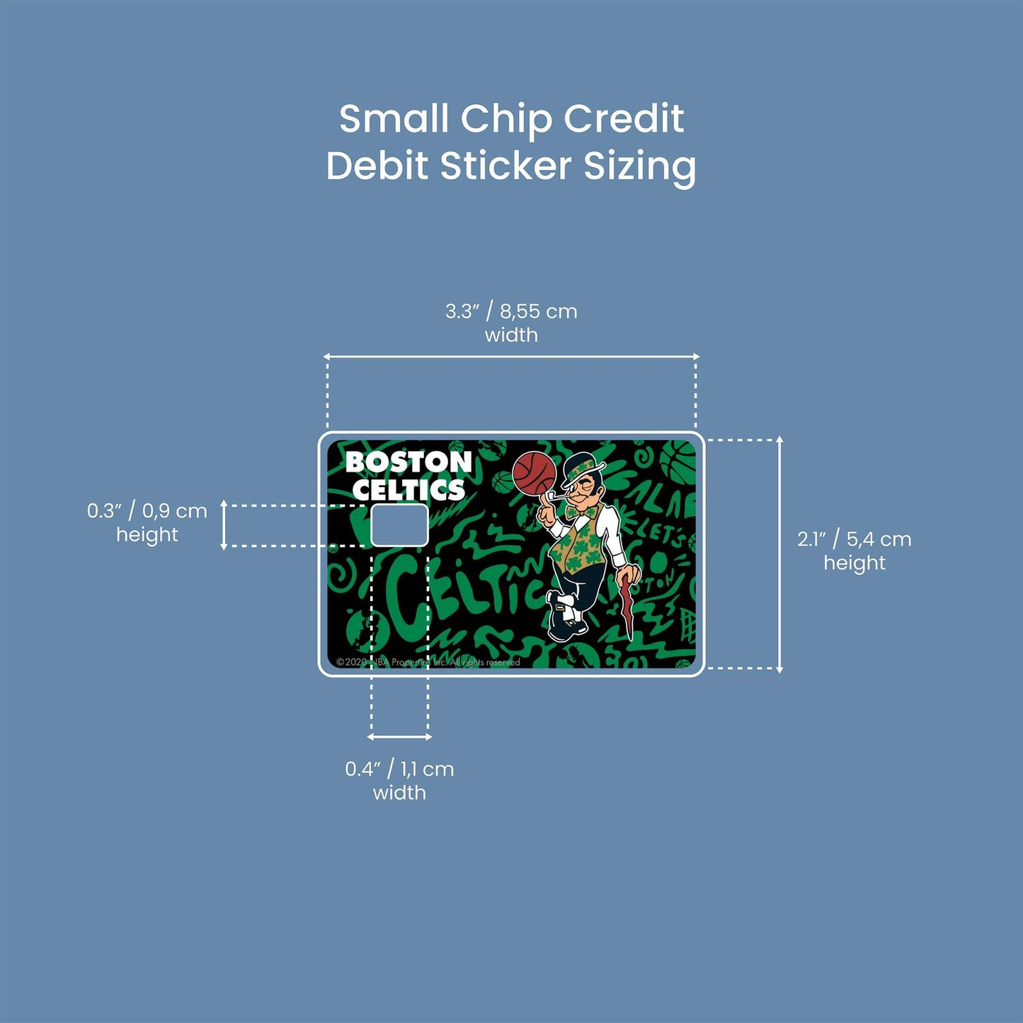 Boston Celtics Team Mural Design | Credit Card Sticker | Small Chip | Credit Card Skin