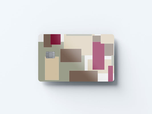 Boxed Out Design | Credit Card Sticker | Small Chip | Credit Card Skin