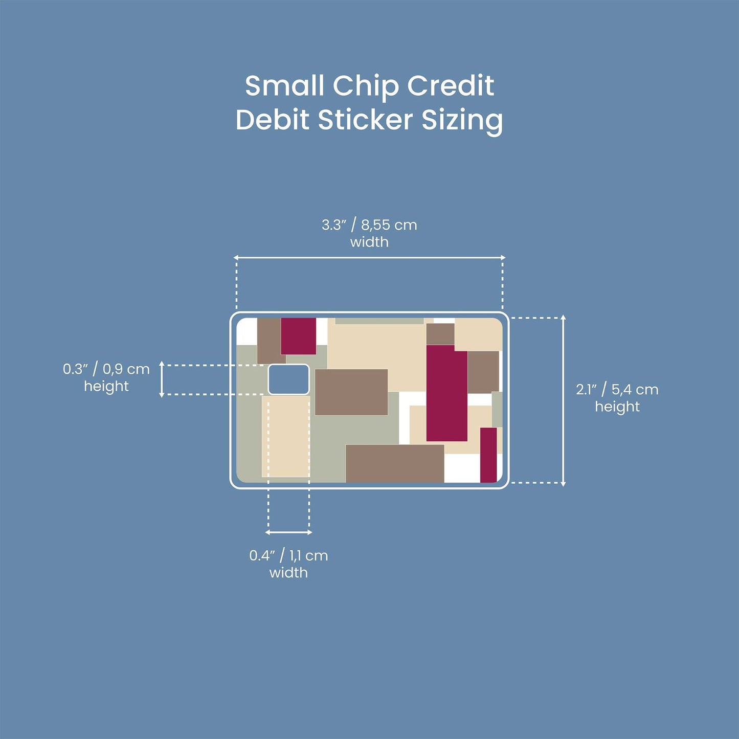 Boxed Out Design | Credit Card Sticker | Small Chip | Credit Card Skin