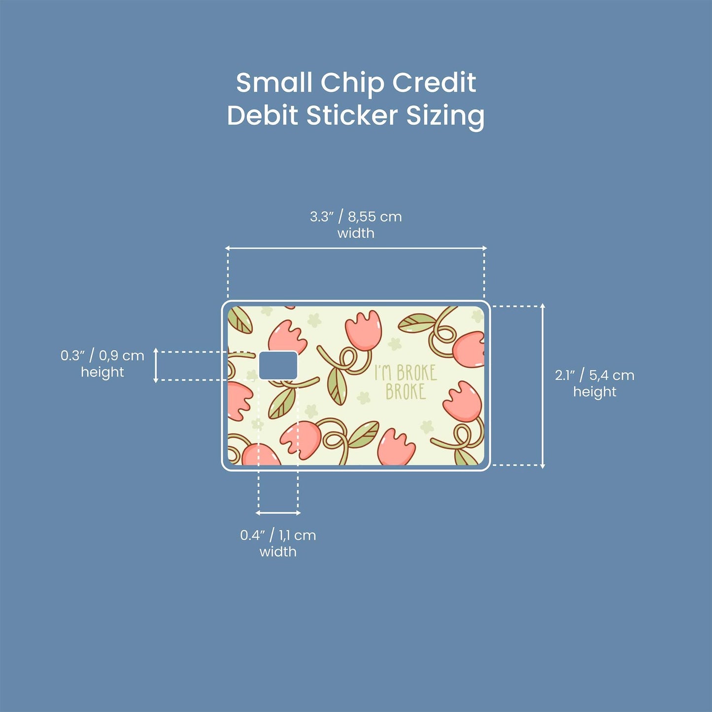 Broke Design | Credit Card Sticker | Small Chip | Credit Card Skin