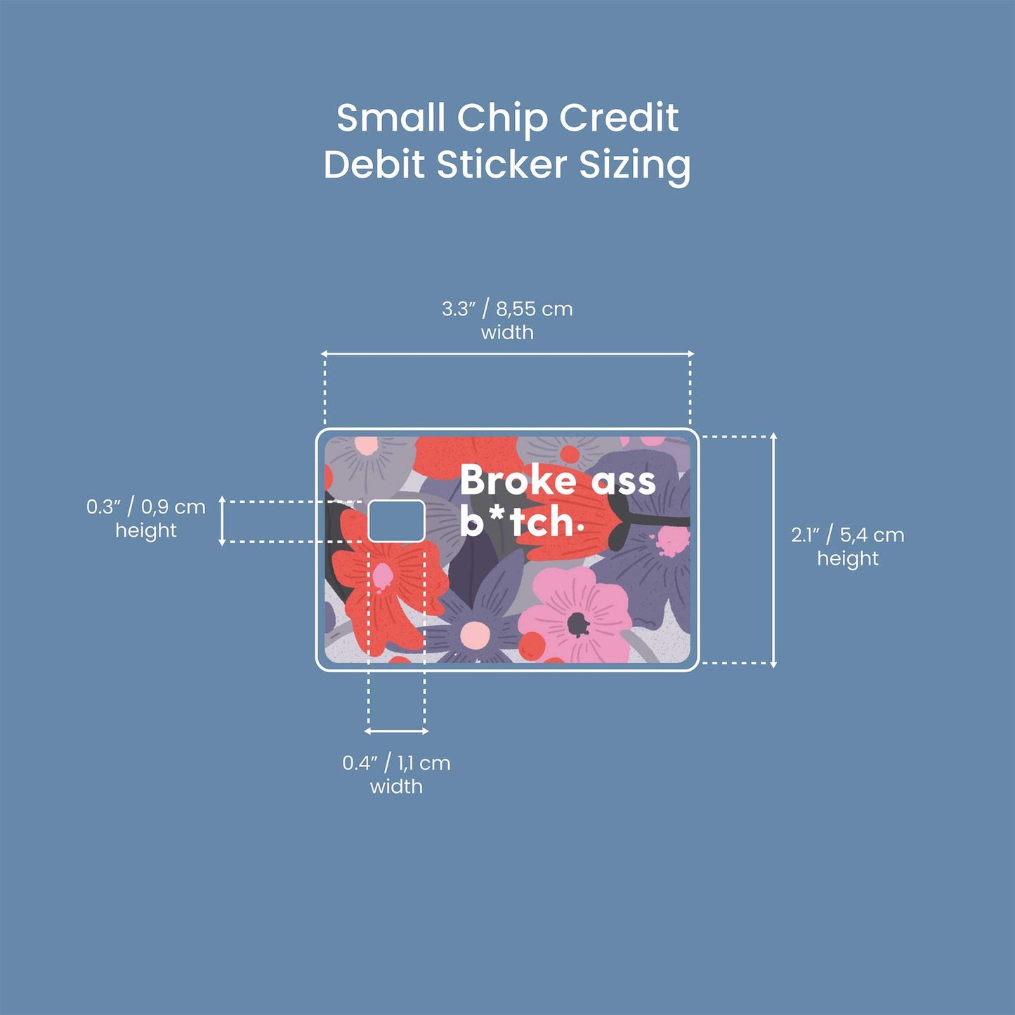 Broke Ass Design | Credit Card Sticker | Small Chip | Credit Card Skin