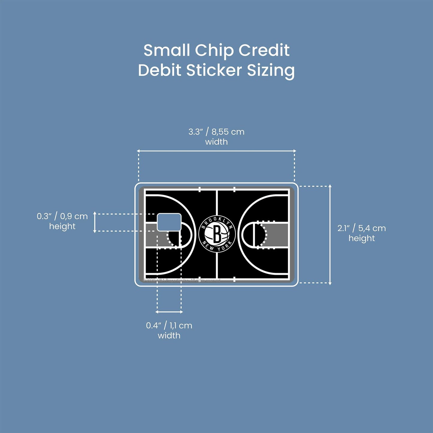 Brooklyn Nets Courtside Design | Credit Card Sticker | Small Chip | Credit Card Skin