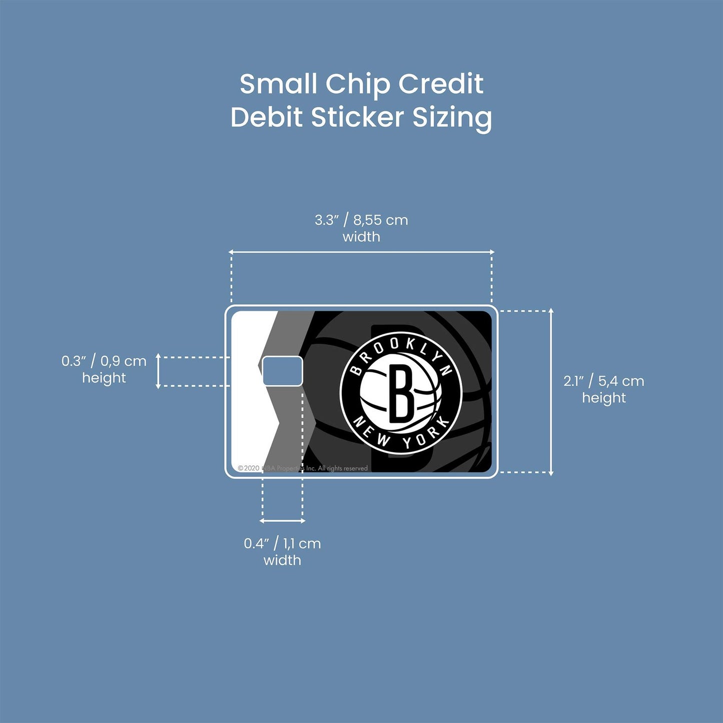 Brooklyn Nets Crossover Design | Credit Card Sticker | Small Chip | Credit Card Skin