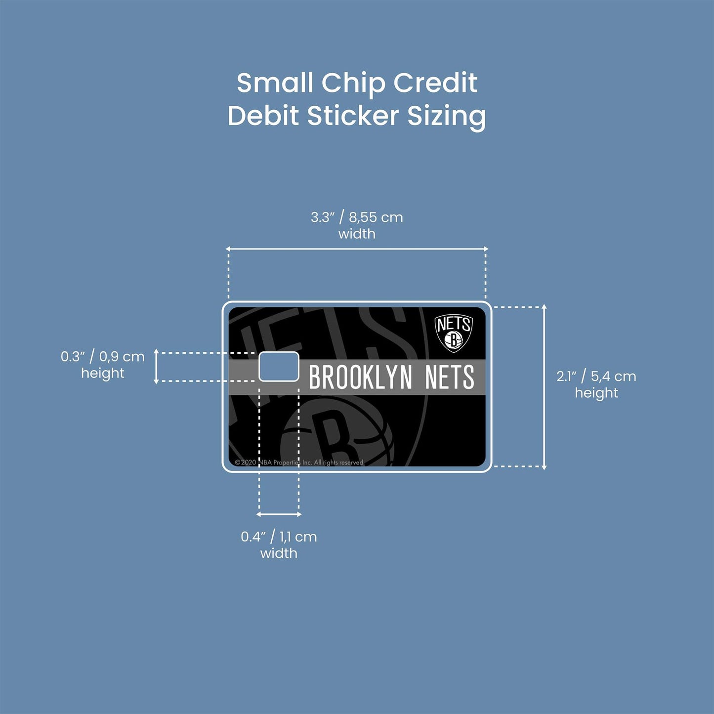 Brooklyn Nets Midcourt Design | Credit Card Sticker | Small Chip | Credit Card Skin