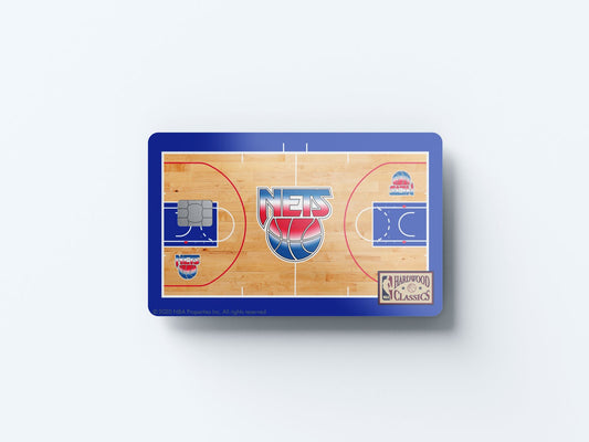 Brooklyn Nets Retro Courtside Hardwood Classics Design | Credit Card Sticker | Small Chip | Credit Card Skin