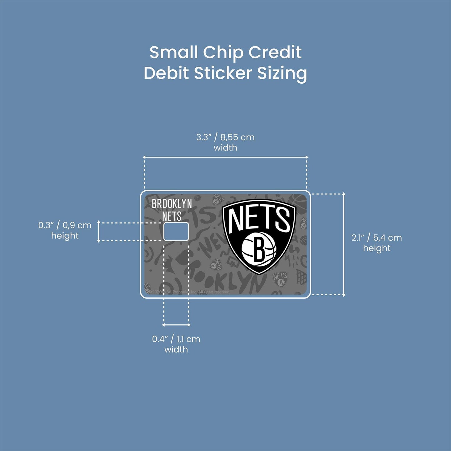 Brooklyn Nets Team Mural Design | Credit Card Sticker | Small Chip | Credit Card Skin