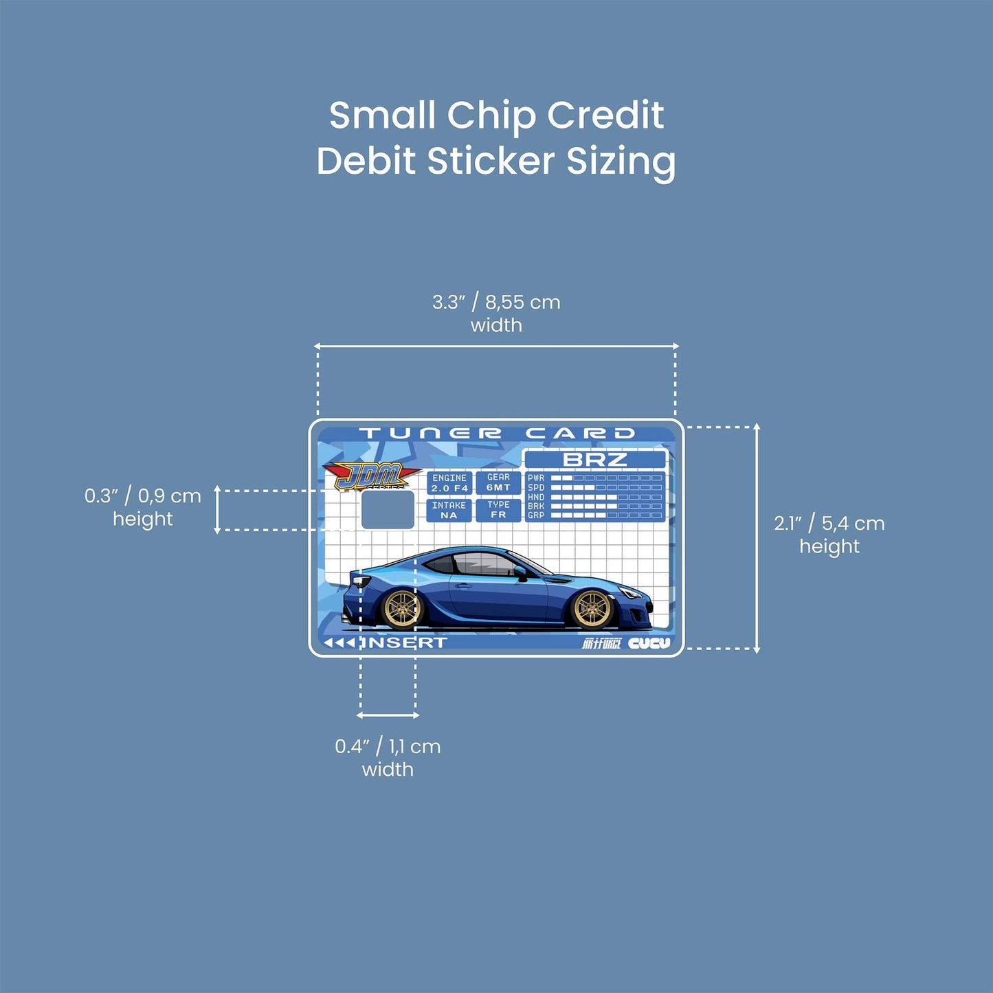 BRZ Tuner Card Design | Credit Card Sticker | Small Chip | Credit Card Skin