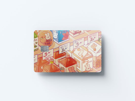 Bunny Convenience Store Design | Credit Card Sticker | Small Chip | Credit Card Skin