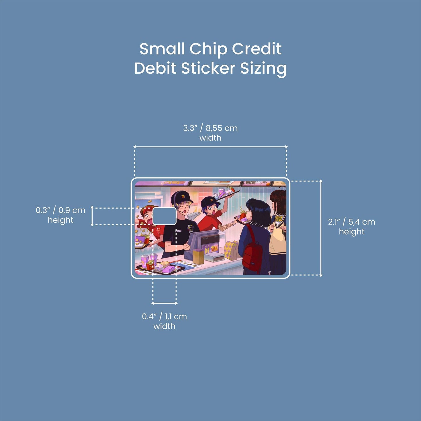 Burger Time 1 Design | Credit Card Sticker | Small Chip | Credit Card Skin