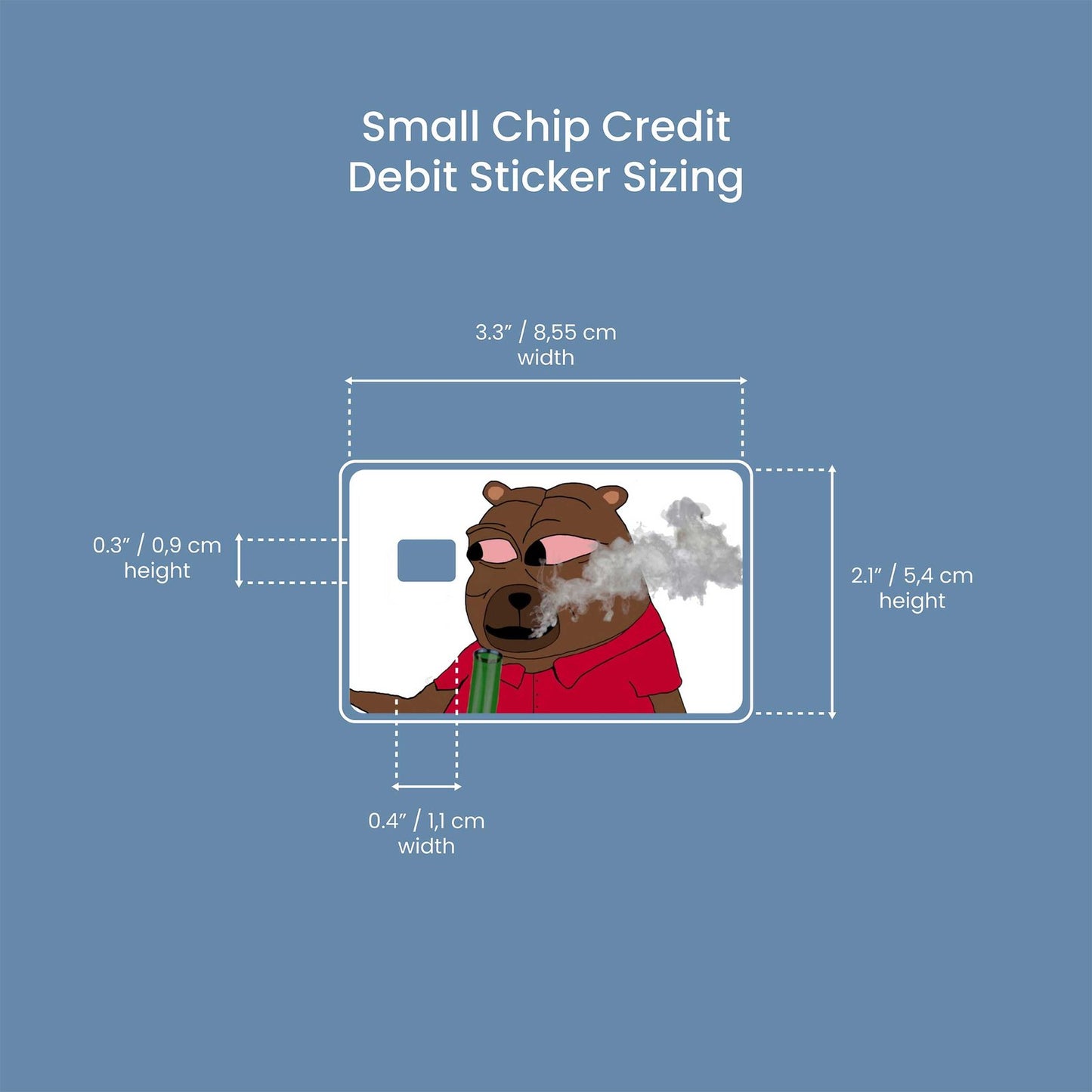 Busy Bear Design | Credit Card Sticker | Small Chip | Credit Card Skin