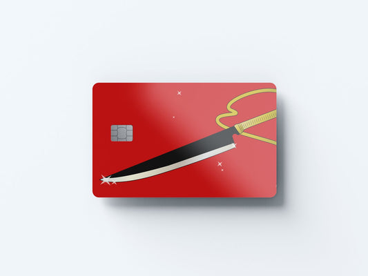 Butcher Sword Design | Credit Card Sticker | Small Chip | Credit Card Skin