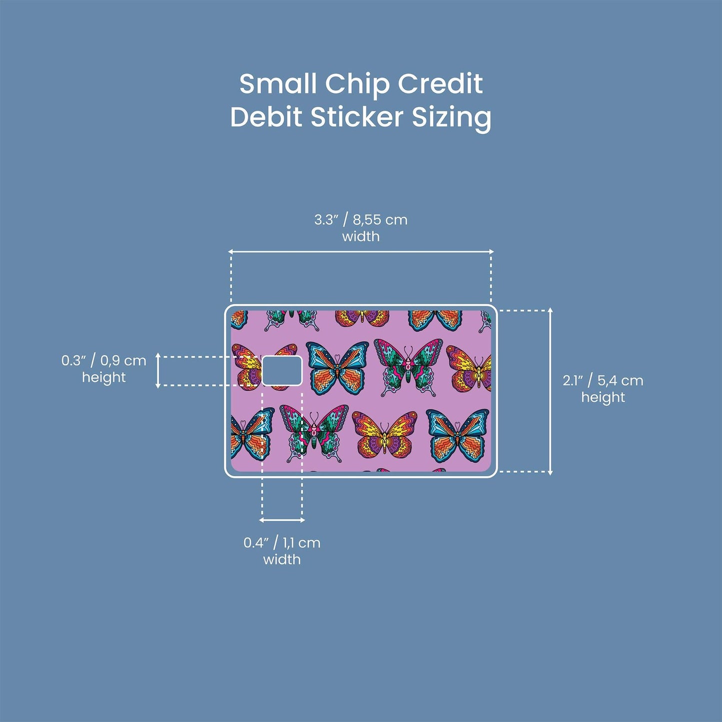 Butterflies in Lavender Design | Credit Card Sticker | Small Chip | Credit Card Skin