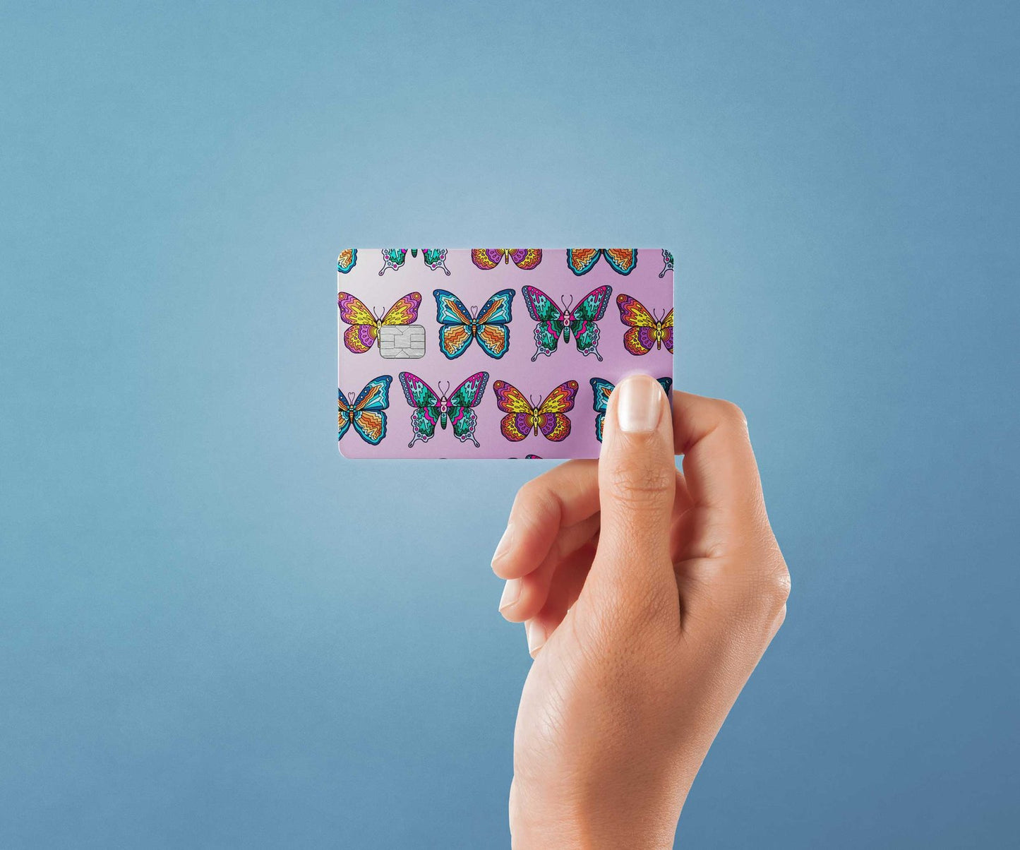 Butterflies in Lavender Design | Credit Card Sticker | Small Chip | Credit Card Skin