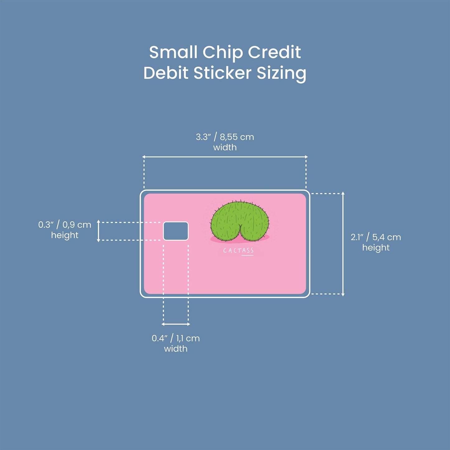 Cactass Design | Credit Card Sticker | Small Chip | Credit Card Skin