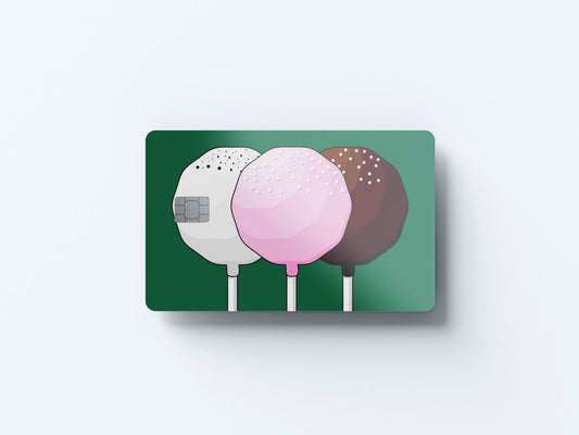 Cake Pops Design | Credit Card Sticker | Small Chip | Credit Card Skin