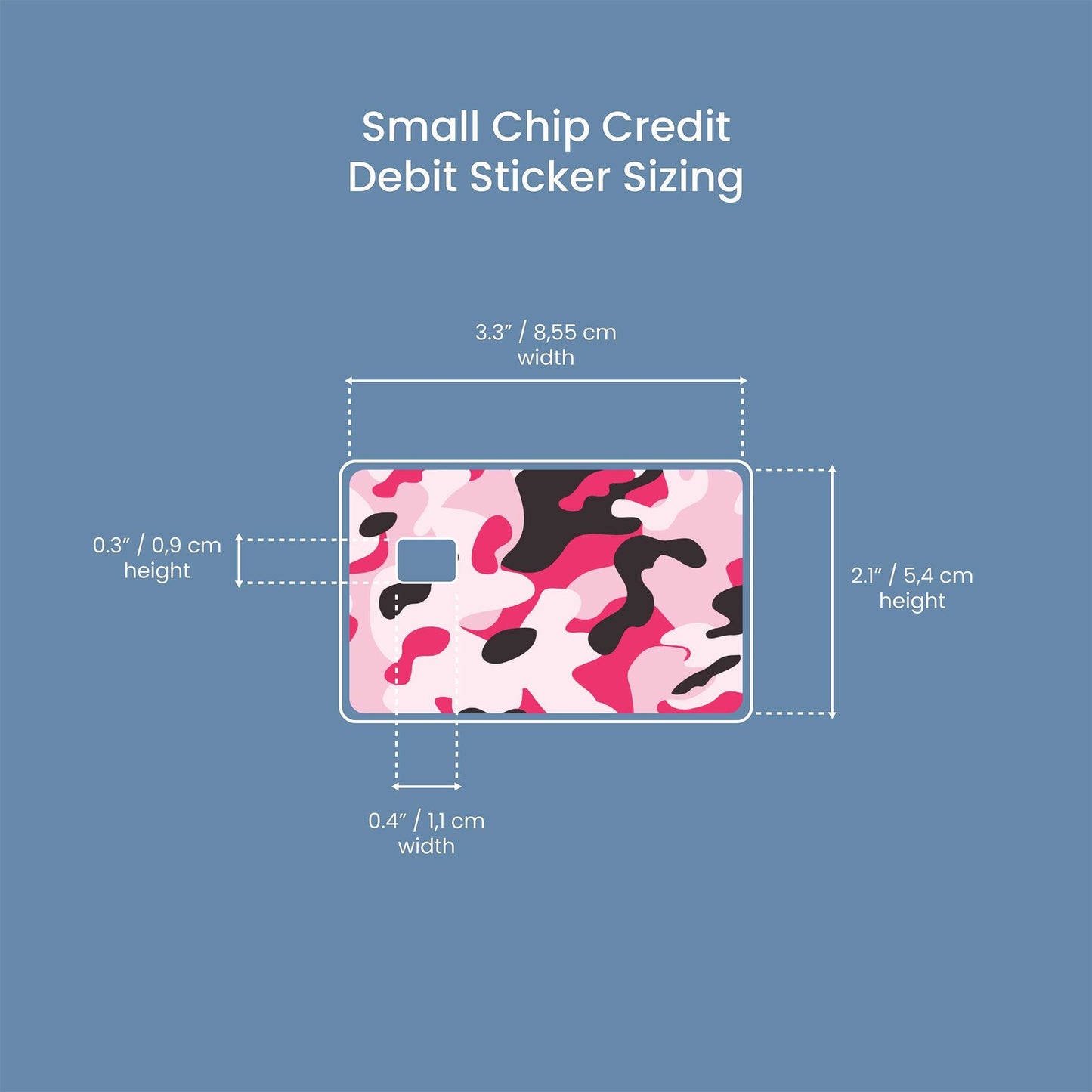 Camo Pink Design | Credit Card Sticker | Small Chip | Credit Card Skin