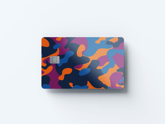 Camo Retro Design | Credit Card Sticker | Small Chip | Credit Card Skin