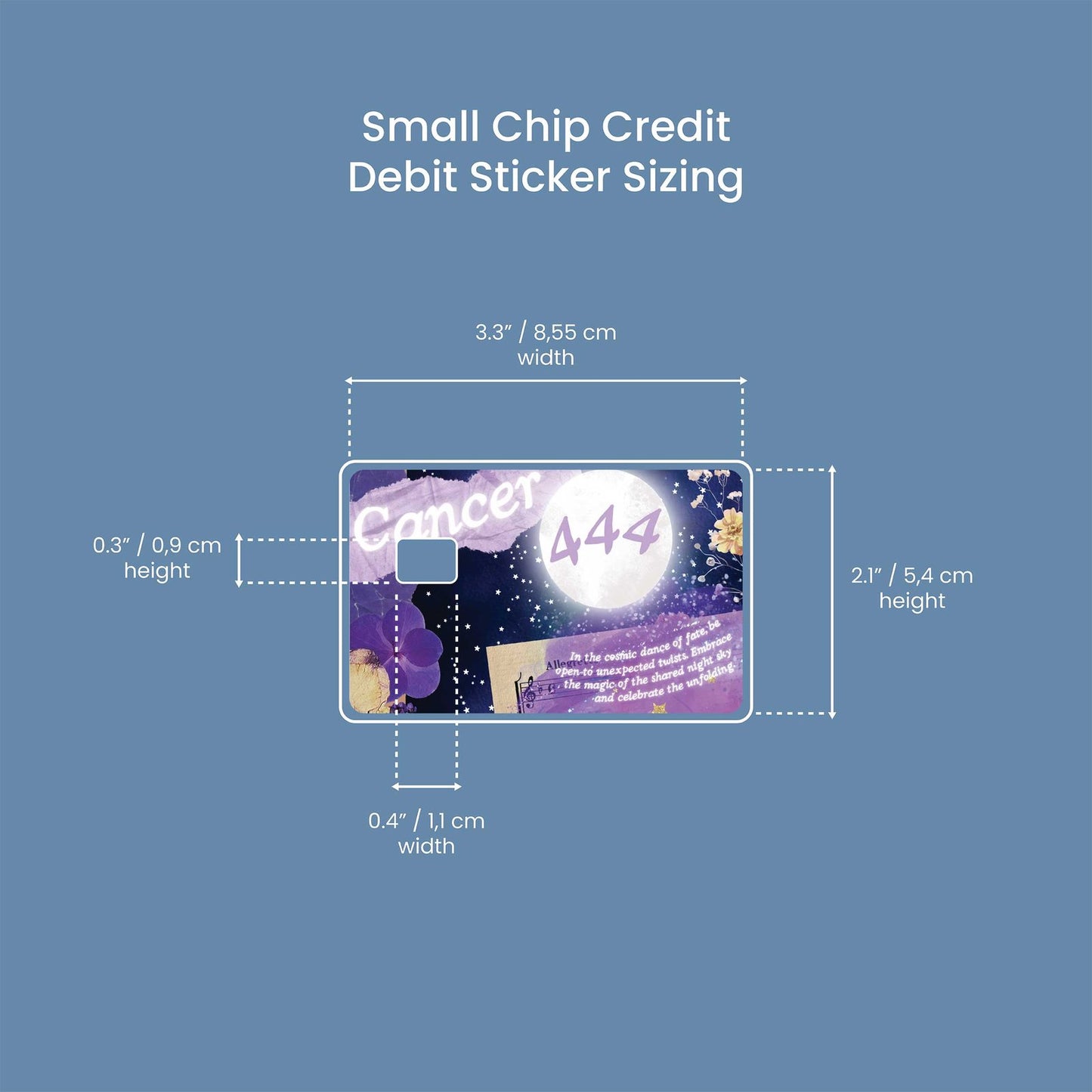 Cancer Angel Number Design | Credit Card Sticker | Small Chip | Credit Card Skin