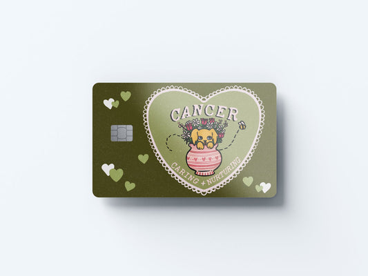 Cancer Puppy Love Design | Credit Card Sticker | Small Chip | Credit Card Skin