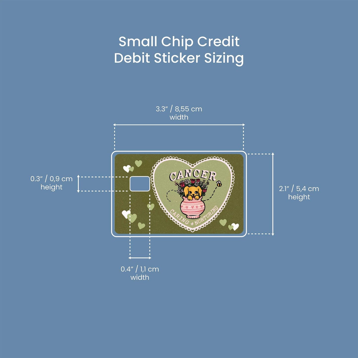 Cancer Puppy Love Design | Credit Card Sticker | Small Chip | Credit Card Skin