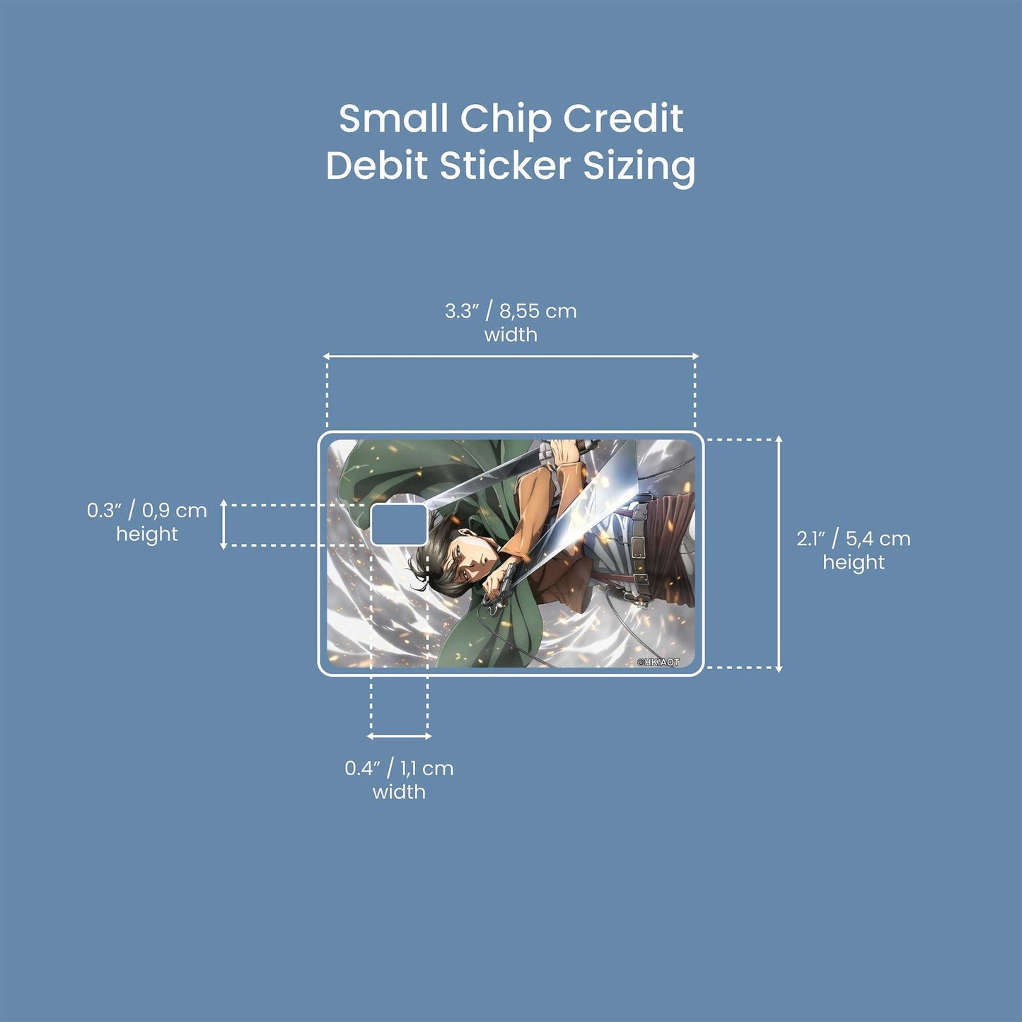 Captain Levi Design | Credit Card Sticker | Small Chip | Credit Card Skin