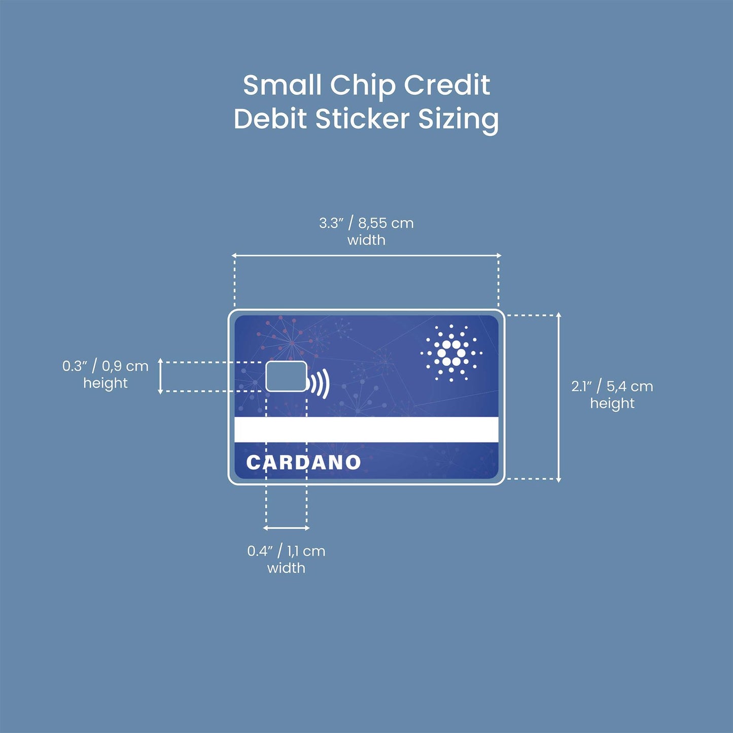 Cardano Card Design | Credit Card Sticker | Small Chip | Credit Card Skin