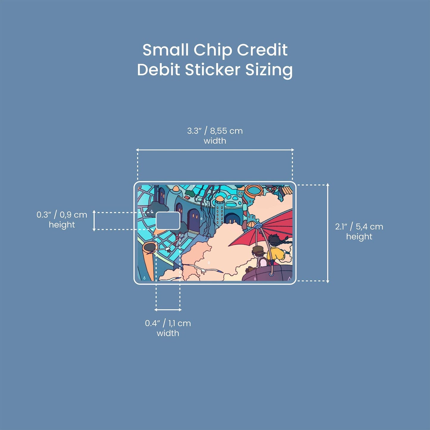 Castle in the Sky Design | Credit Card Sticker | Small Chip | Credit Card Skin