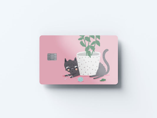 Cat Design | Credit Card Sticker | Small Chip | Credit Card Skin