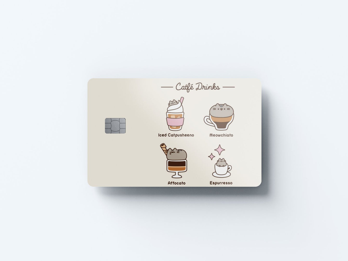 Cat Fed Rinks Design | Credit Card Sticker | Small Chip | Credit Card Skin