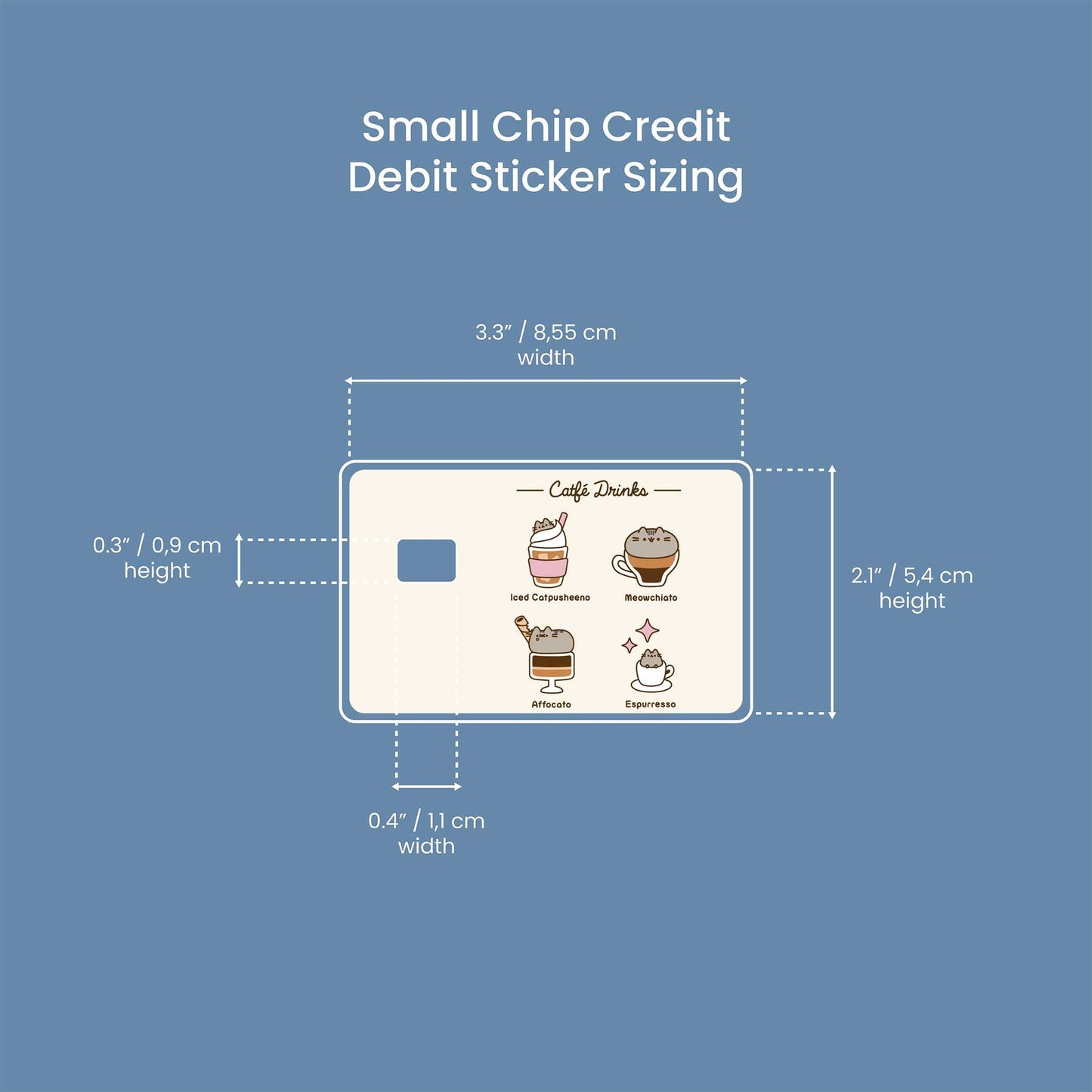 Cat Fed Rinks Design | Credit Card Sticker | Small Chip | Credit Card Skin