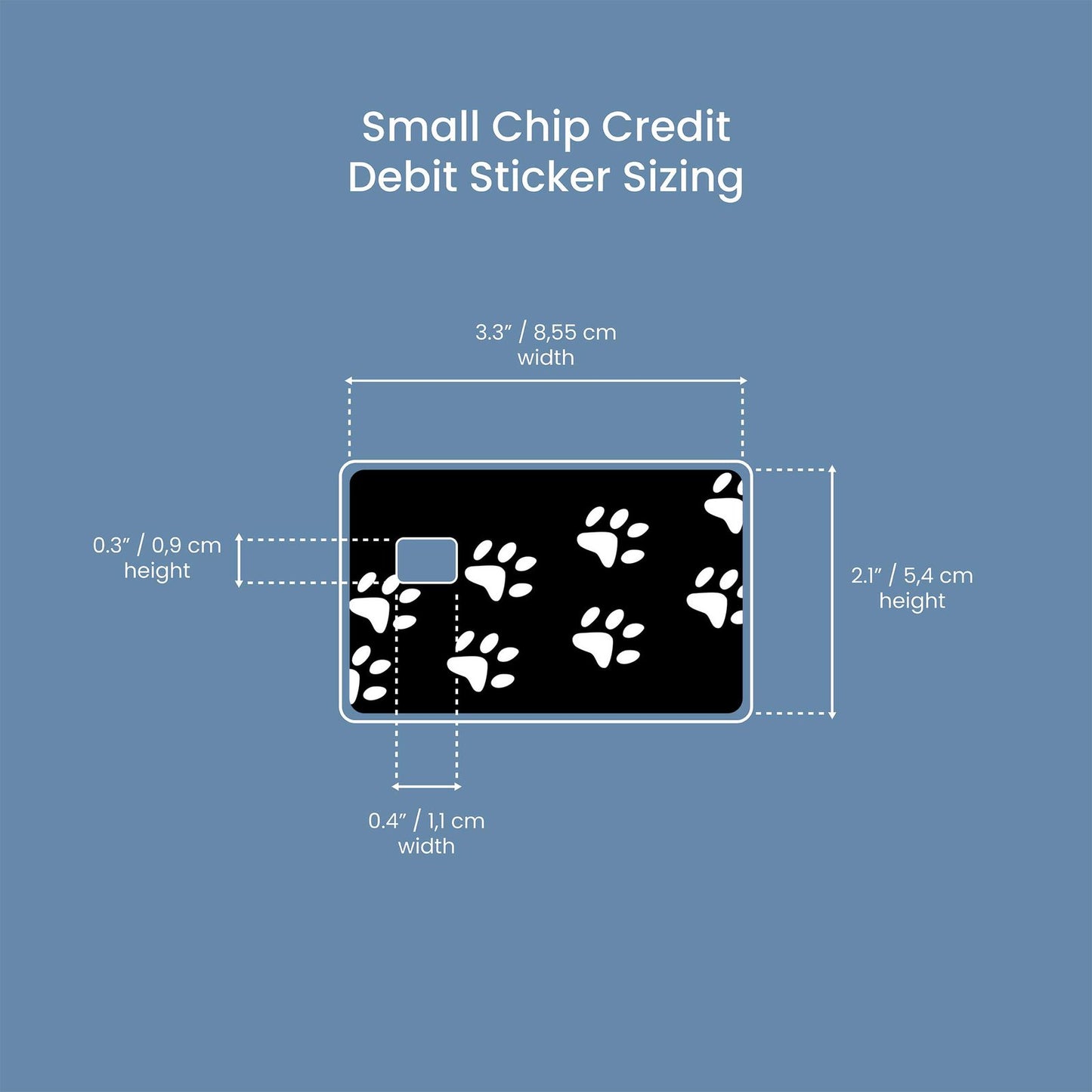 Cat Paws Design | Credit Card Sticker | Small Chip | Credit Card Skin