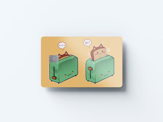 Cat Toast Design | Credit Card Sticker | Small Chip | Credit Card Skin