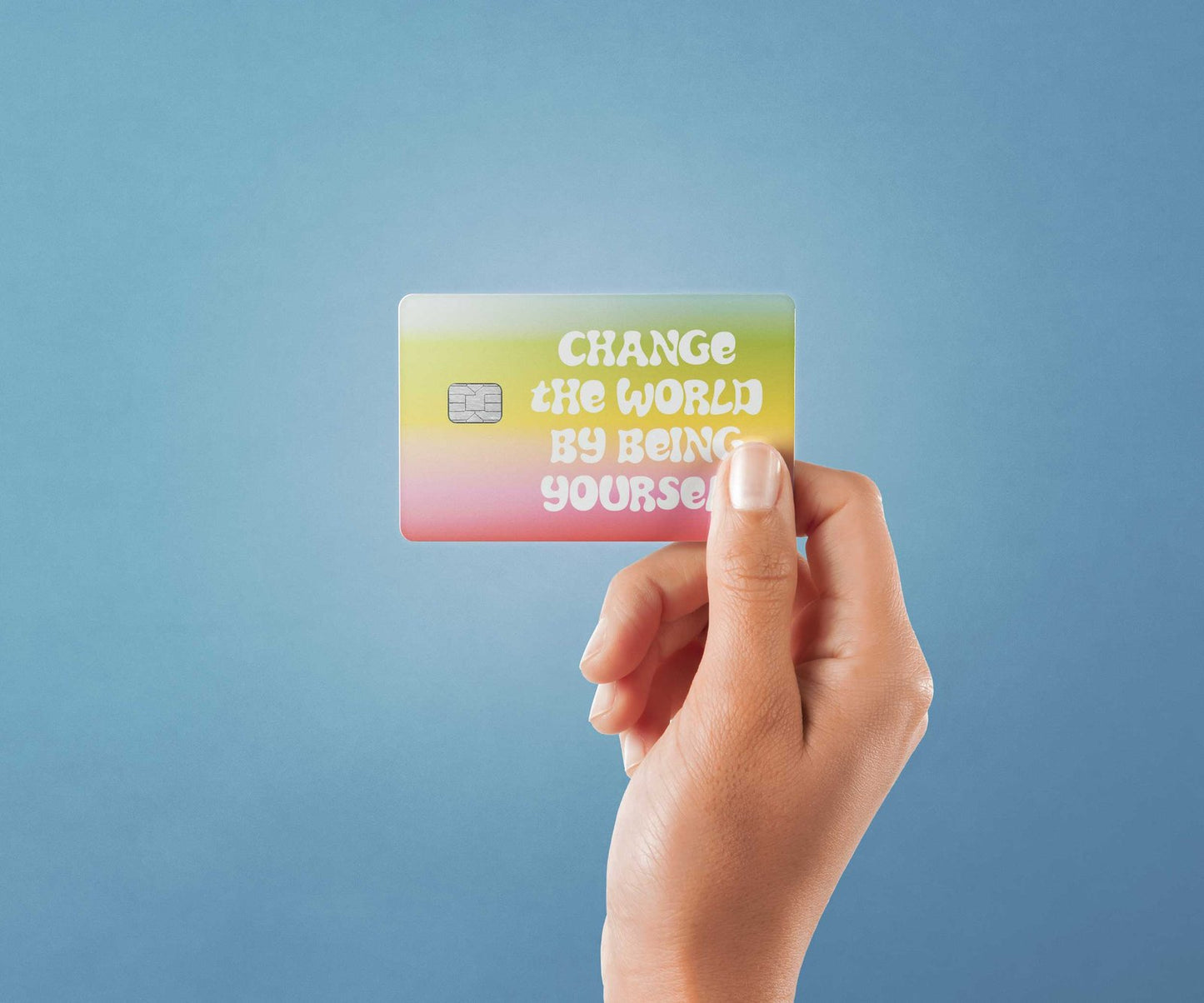 Change the World Design | Credit Card Sticker | Small Chip | Credit Card Skin