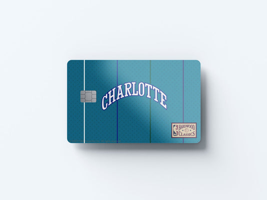 Charlotte Hornets Away Hardwood Classics Design | Credit Card Sticker | Small Chip | Credit Card Skin