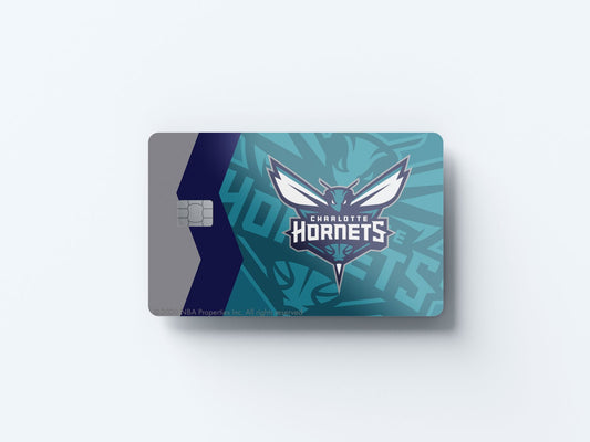 Charlotte Hornets Crossover Design | Credit Card Sticker | Small Chip | Credit Card Skin