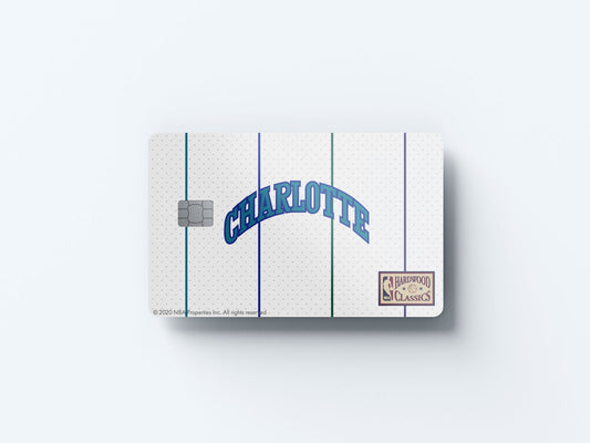 Charlotte Hornets Home Hardwood Classics Design | Credit Card Sticker | Small Chip | Credit Card Skin