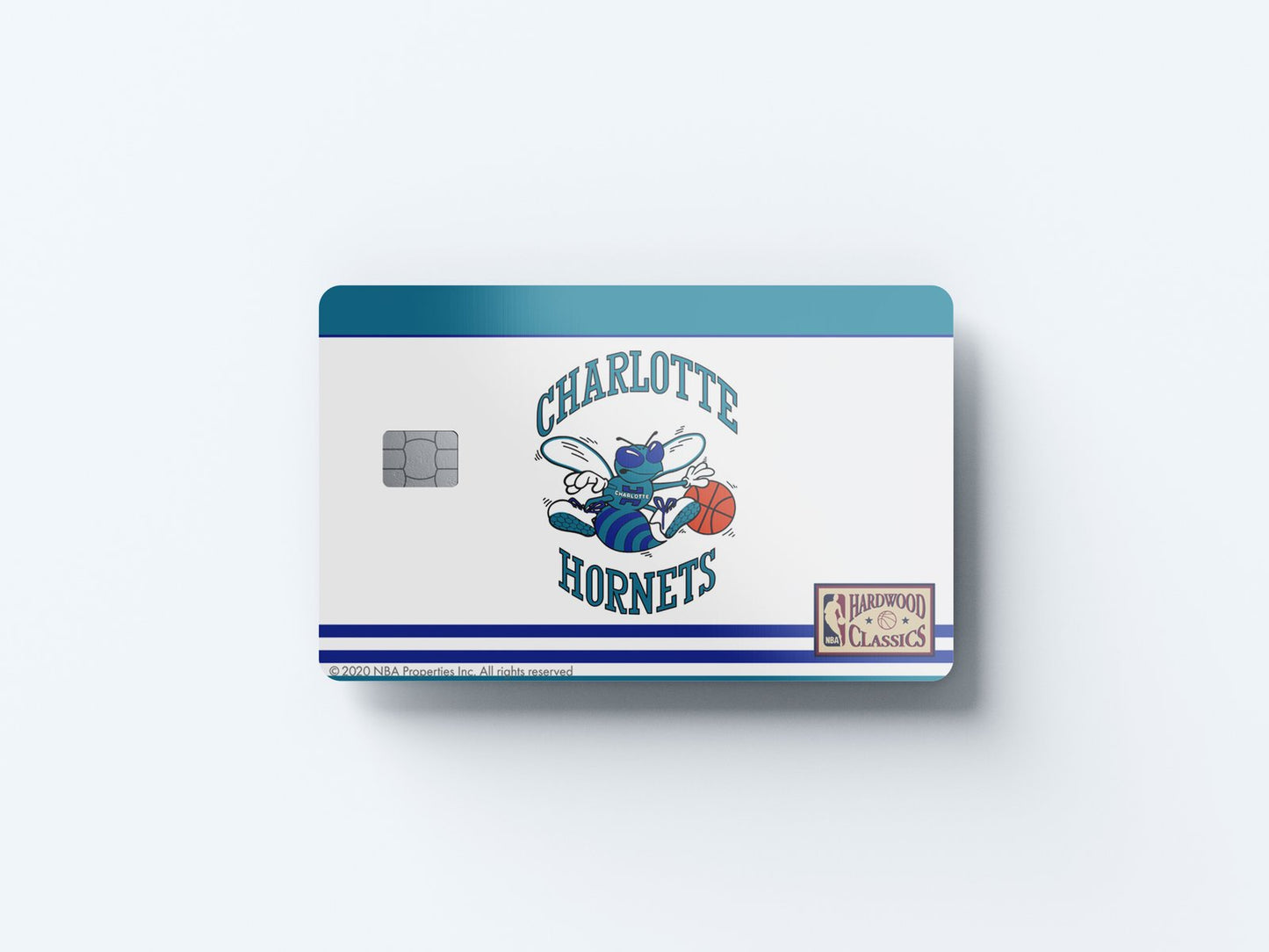 Charlotte Hornets Home Warmups Hardwood Classics Design | Credit Card Sticker | Small Chip | Credit Card Skin